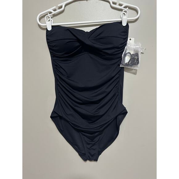 Anne Cole - Women's Twist Front Shirred One Piece Swimsuit Size 10 - Picture 1 of 8